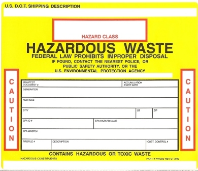 Harzardous Waste Label